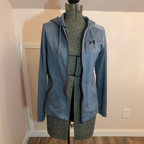 Heather Gunmetal Under Armour Zip Up Sweatshirt - Picture 3 of 8